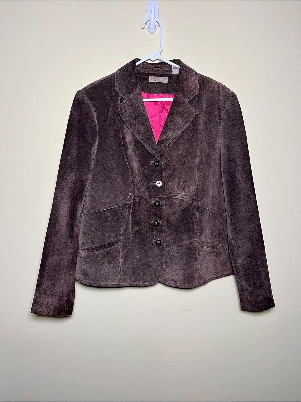 Vintage Chocolate Brown Suede Jacket Leather Blazer Women’s Size 1X 90s Y2K